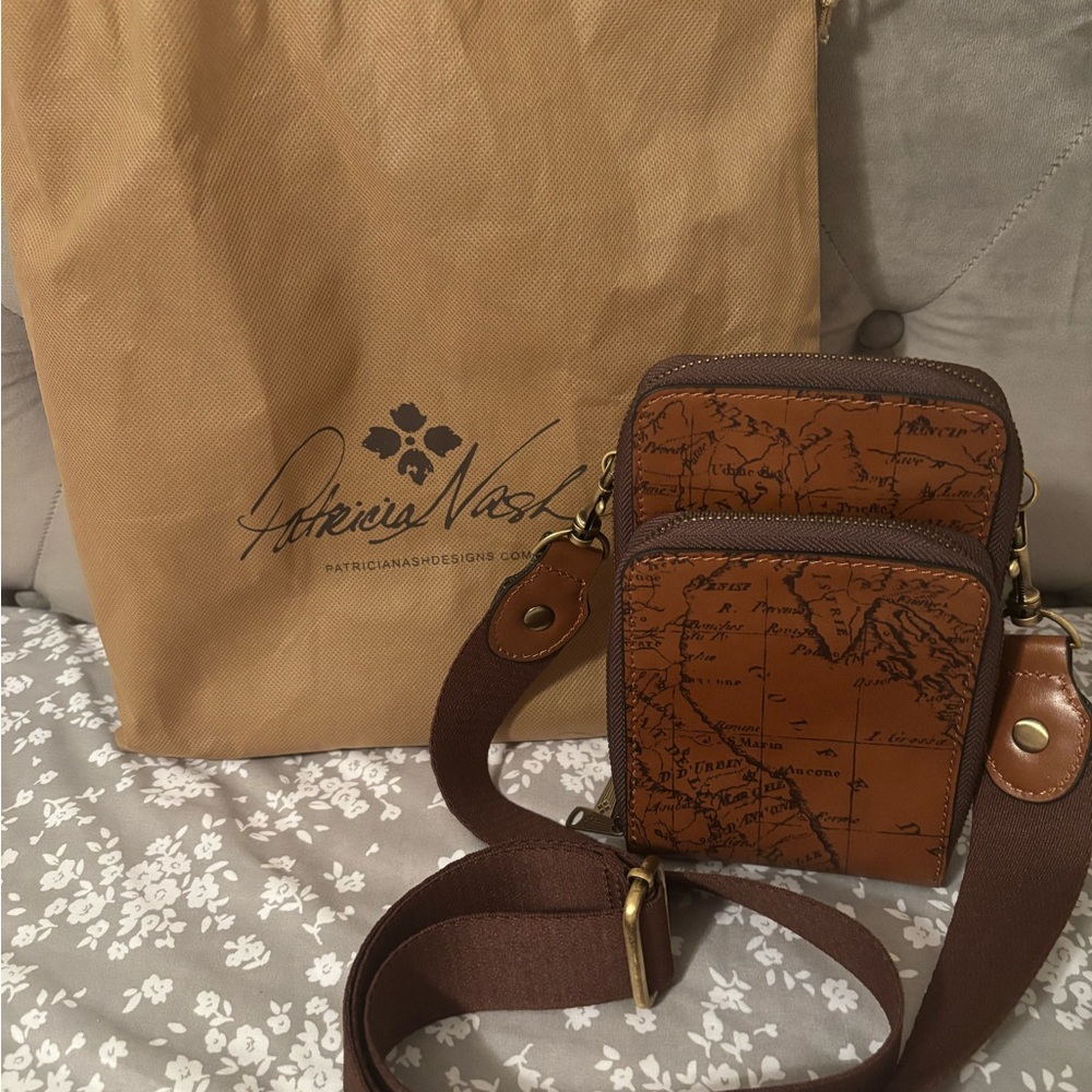Patricia Nash Tan Map Belt Bag